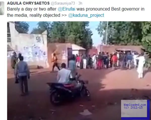 Photos Of How The Governor Of Kaduna, El-Rufai, Was Allegedly Attacked By Angry Mob In Zaria 